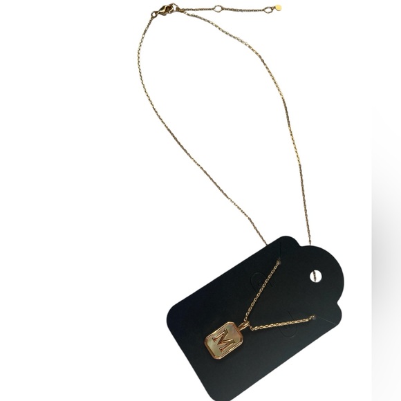 New! M Initial 18 K Plated Necklace - Picture 5 of 9